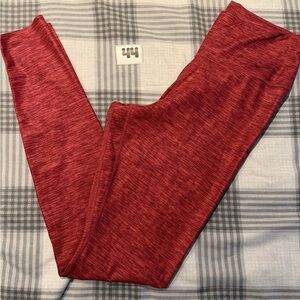 Nike One Luxe Women's Heathered Mid-rise Tights Red Burgundy